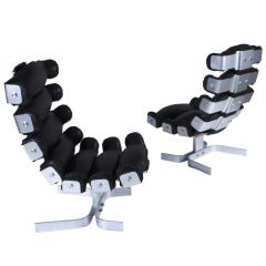 Vertebre Ribs Armchairs by Pierre Vandel