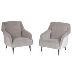 Pair of Armchairs Model 802 Designed by Carlo De Carli