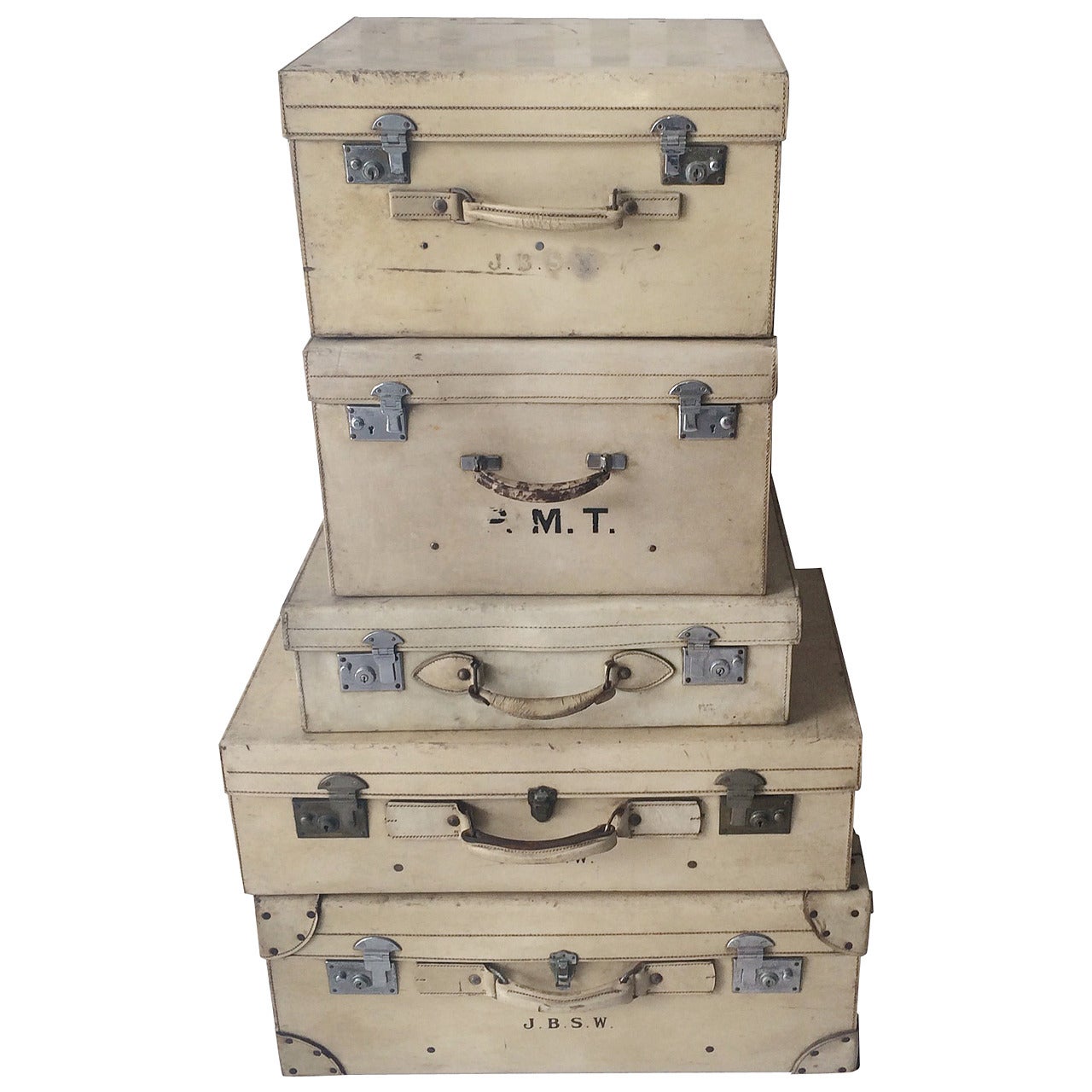 Set of Pigskin Luggage, 1920s For Sale