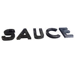 Vintage SAUCE sign from 1920s England 5
