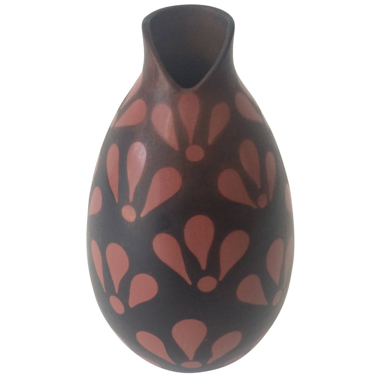 HandPainted Peruvian Ceramic Vase For Sale at 1stdibs