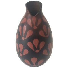 Retro Hand-Painted Peruvian Ceramic Vase
