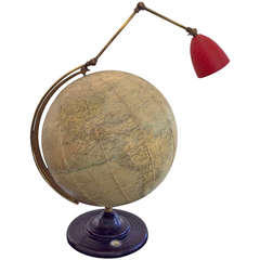 Italian Globe with Articulated Lamp