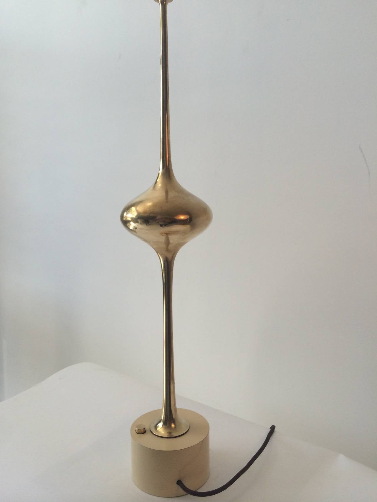 Beautiful and unique brass Cobra table lamp by Angelo Lelli, 1950s.