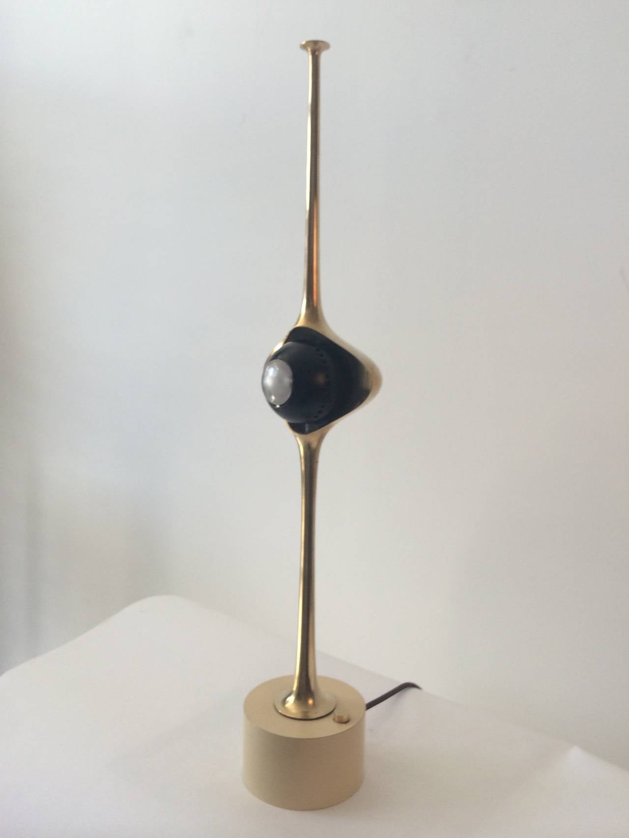 Angelo Lelli Brass Cobra Lamp In Excellent Condition In Los Angeles, CA