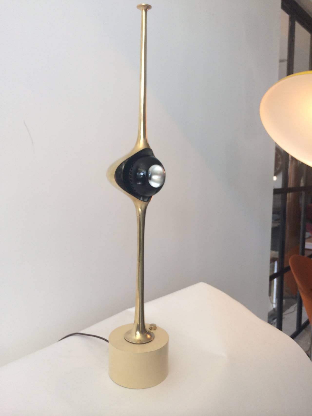 Italian Angelo Lelli Brass Cobra Lamp