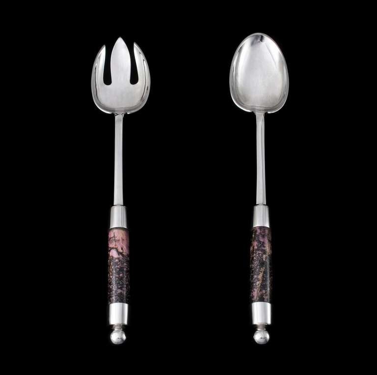 Silver and Jasper Salad Servers
