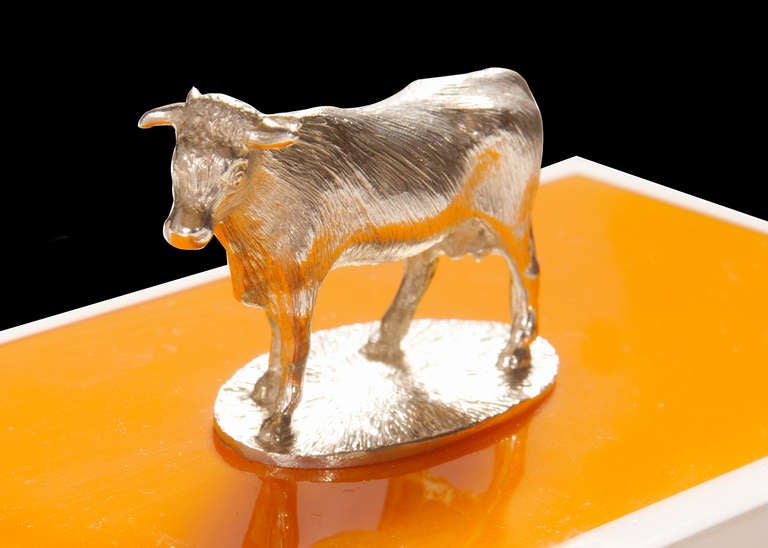 British The Silver Cow Butter Dish For Sale