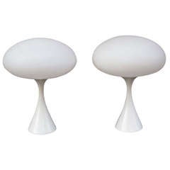 Assembled Pair of Laurel Mushroom Lamps