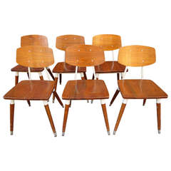 Retro Mid-Century Walnut Chairs from St. Agnes Hospital