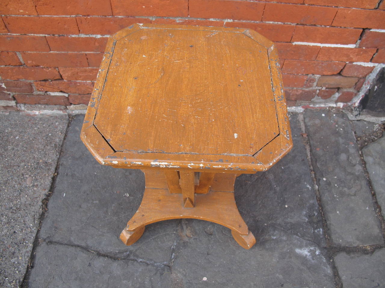 Early 20th Century Deco Painted Wood End Table