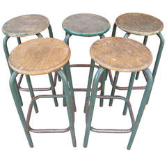 Tubular Steel French Industrial Stools