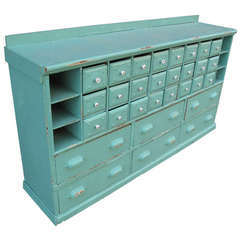 Painted Apothecary Cabinet with Porcelain Knobs