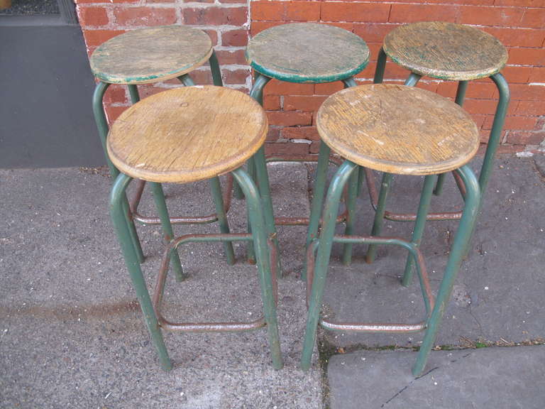 Tubular Steel French Industrial Stools