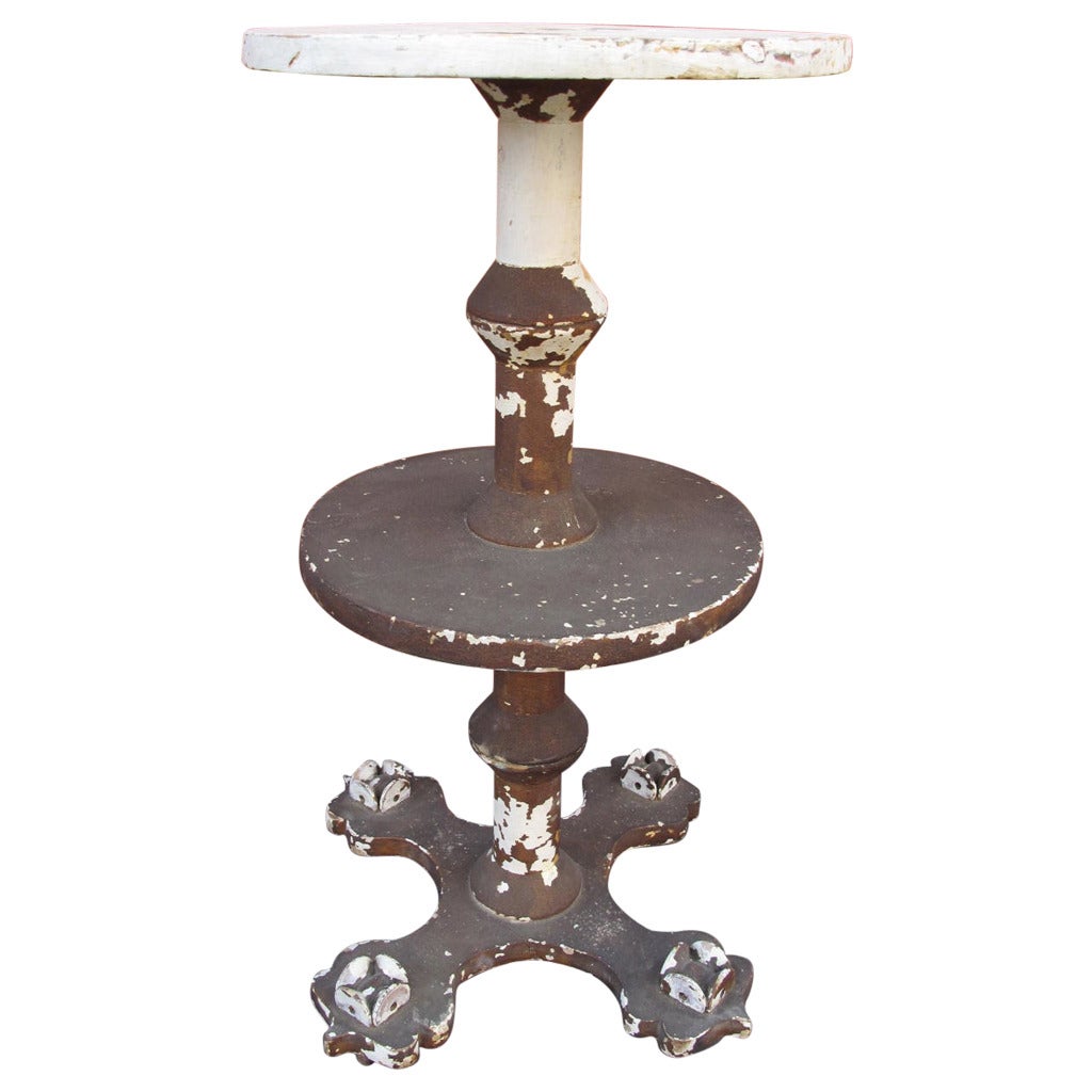 Tiered Painted Pedestal on Casters For Sale