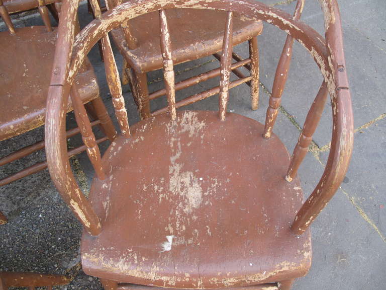 Set of Eight Spindle Back Windsor Style Chairs 1