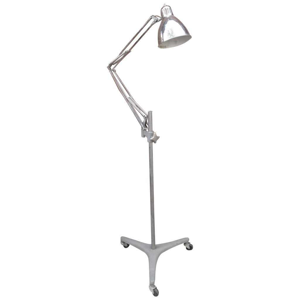 Luxo Chrome Rolling Floor Lamp at 1stDibs