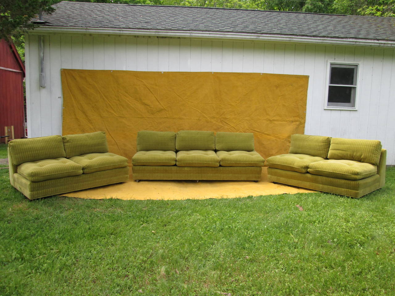 Henredon Three-Piece Velvet Sofa