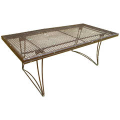 Brown Perforated Metal Outdoor Coffee Table