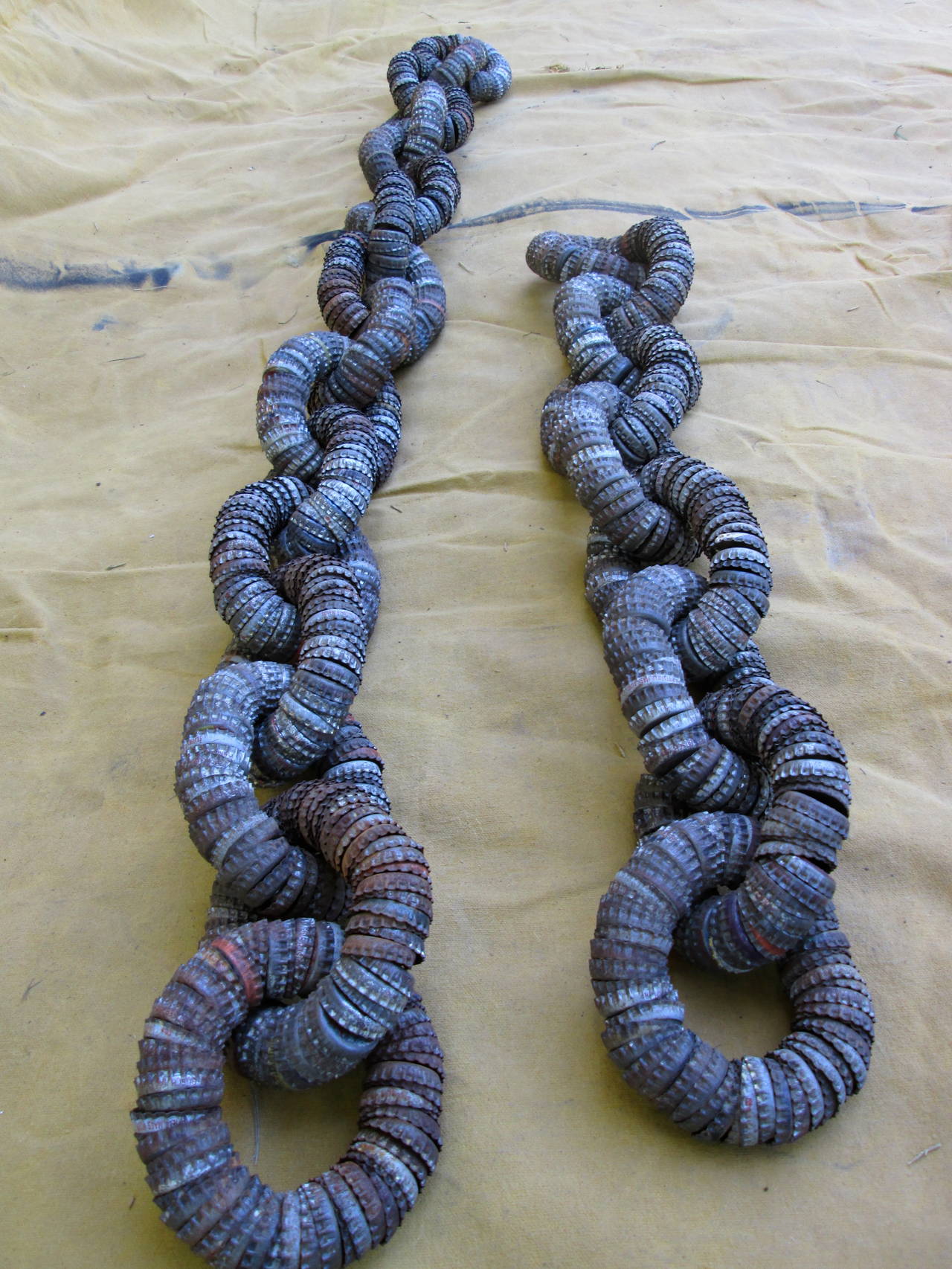 Mid-20th Century Folk Art Bottle Cap Chains