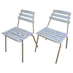 Pair of Mid-Century French Bistro Chairs