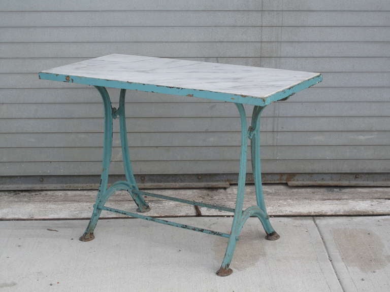 Cast Iron Industrial Marble top Console Table