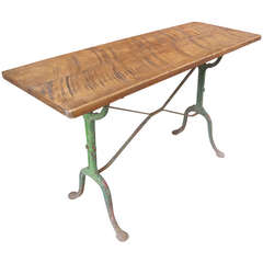 Console Table on Green Cast Iron Base
