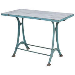 Cast Iron Industrial Marble top Console Table Cast Iron Industrial Marble top Console Table
