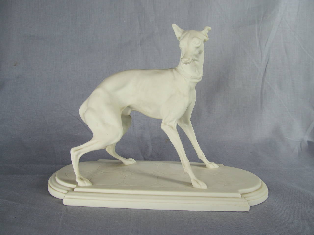 Pair of Porcelain Boehm Whippets In Good Condition In Brooklyn, NY