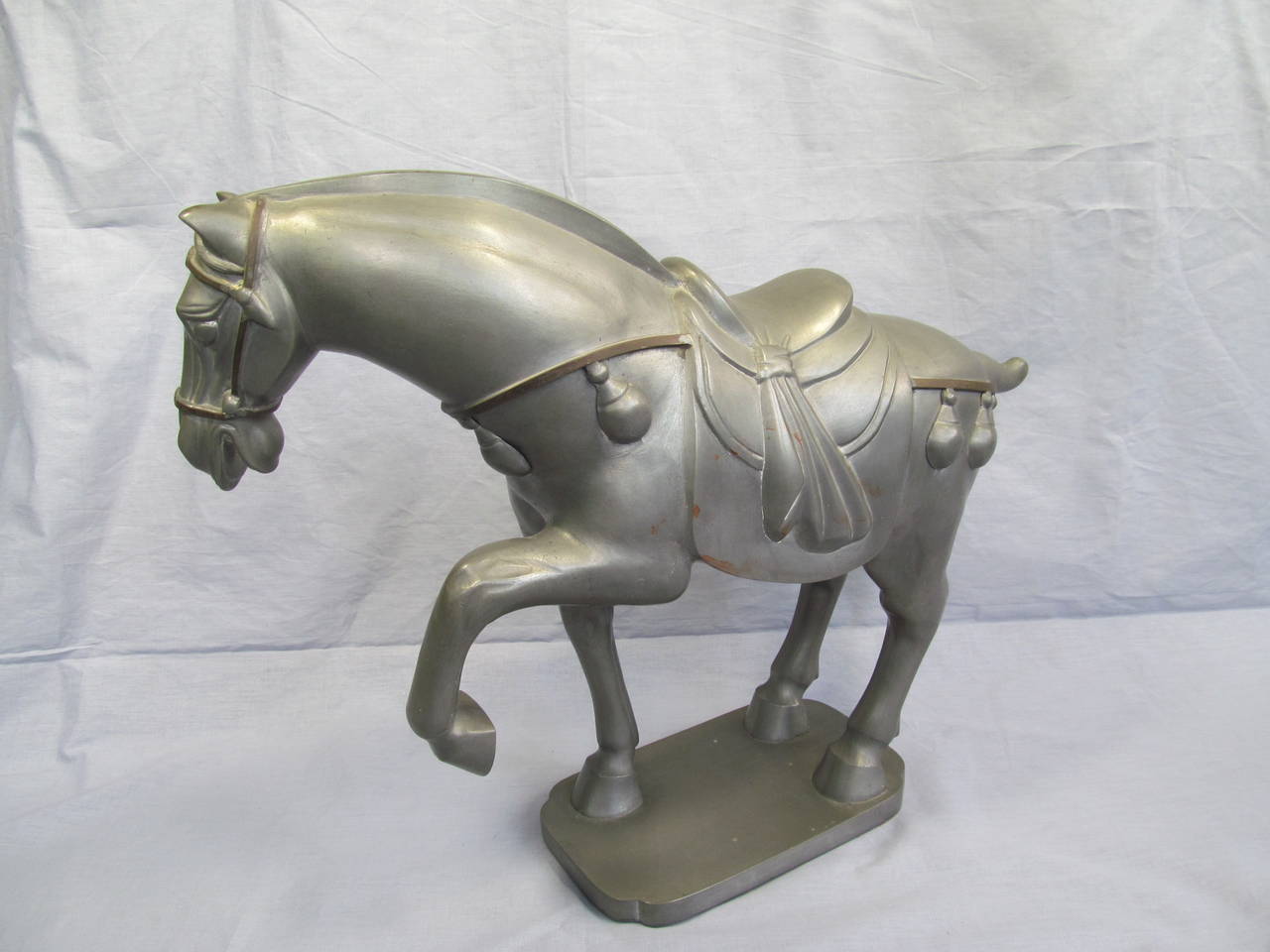 20th Century Chinese Tang Dynasty Style Pewter Horse at 1stDibs