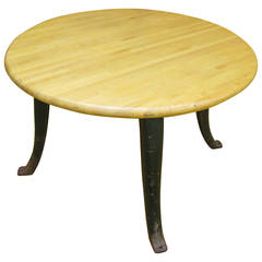 Butcher Block Table on Industrial Iron Base