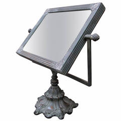 Ornate Bronze Tabletop Mirror marked Norblin Warsaw