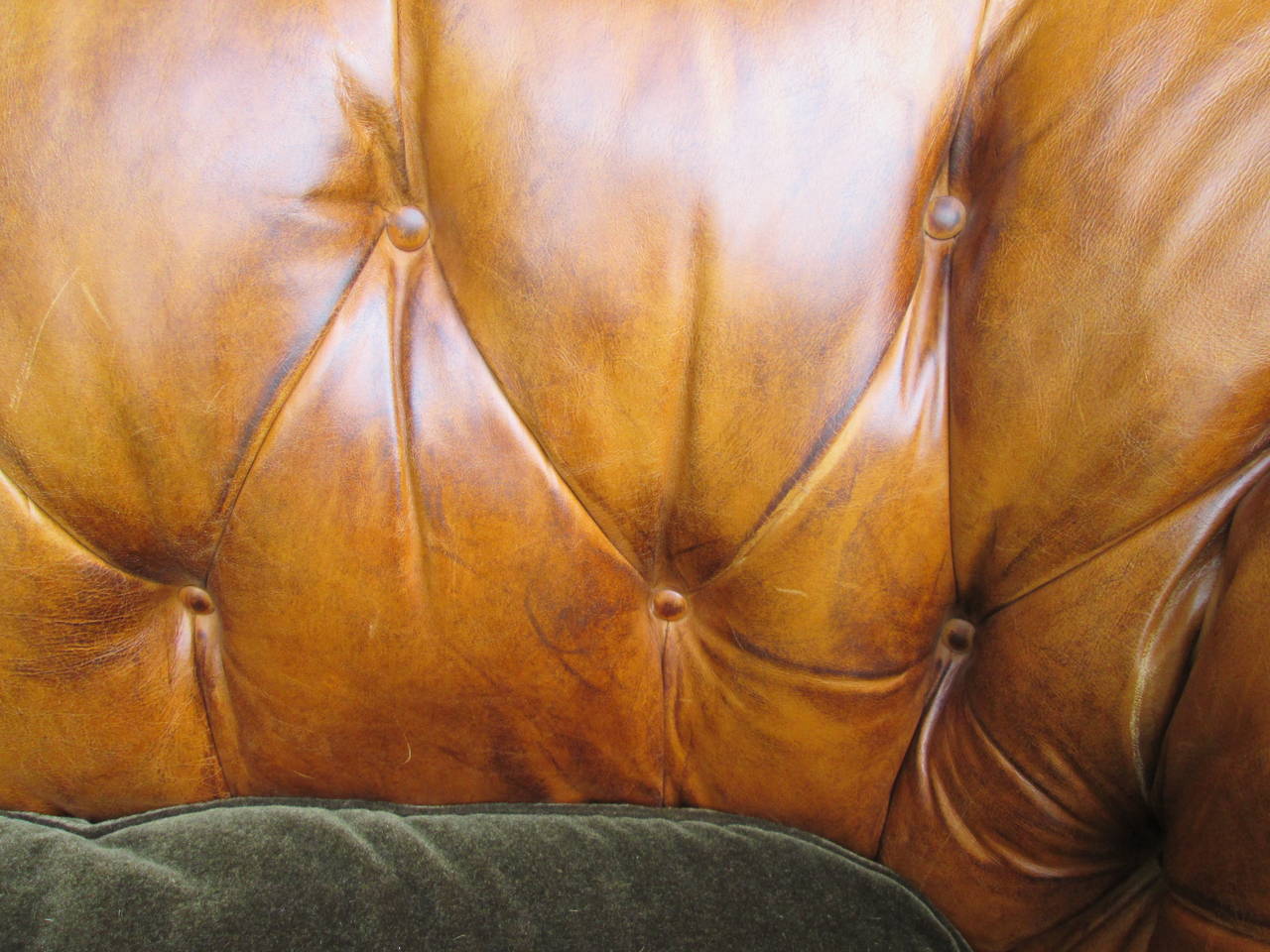 William Alan Leather and Mohair Sofa 1
