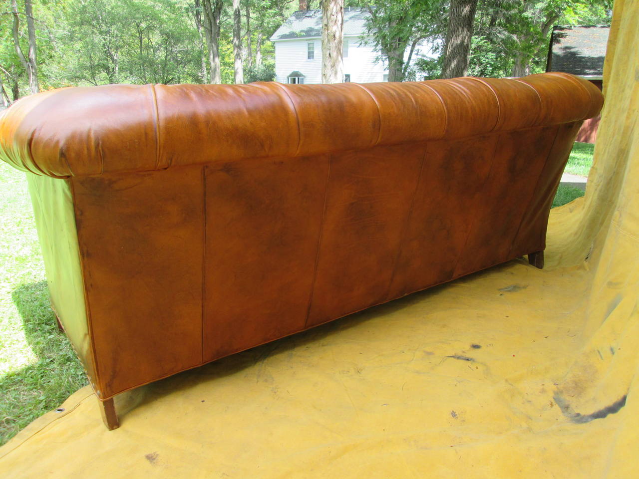 Late 20th Century William Alan Leather and Mohair Sofa