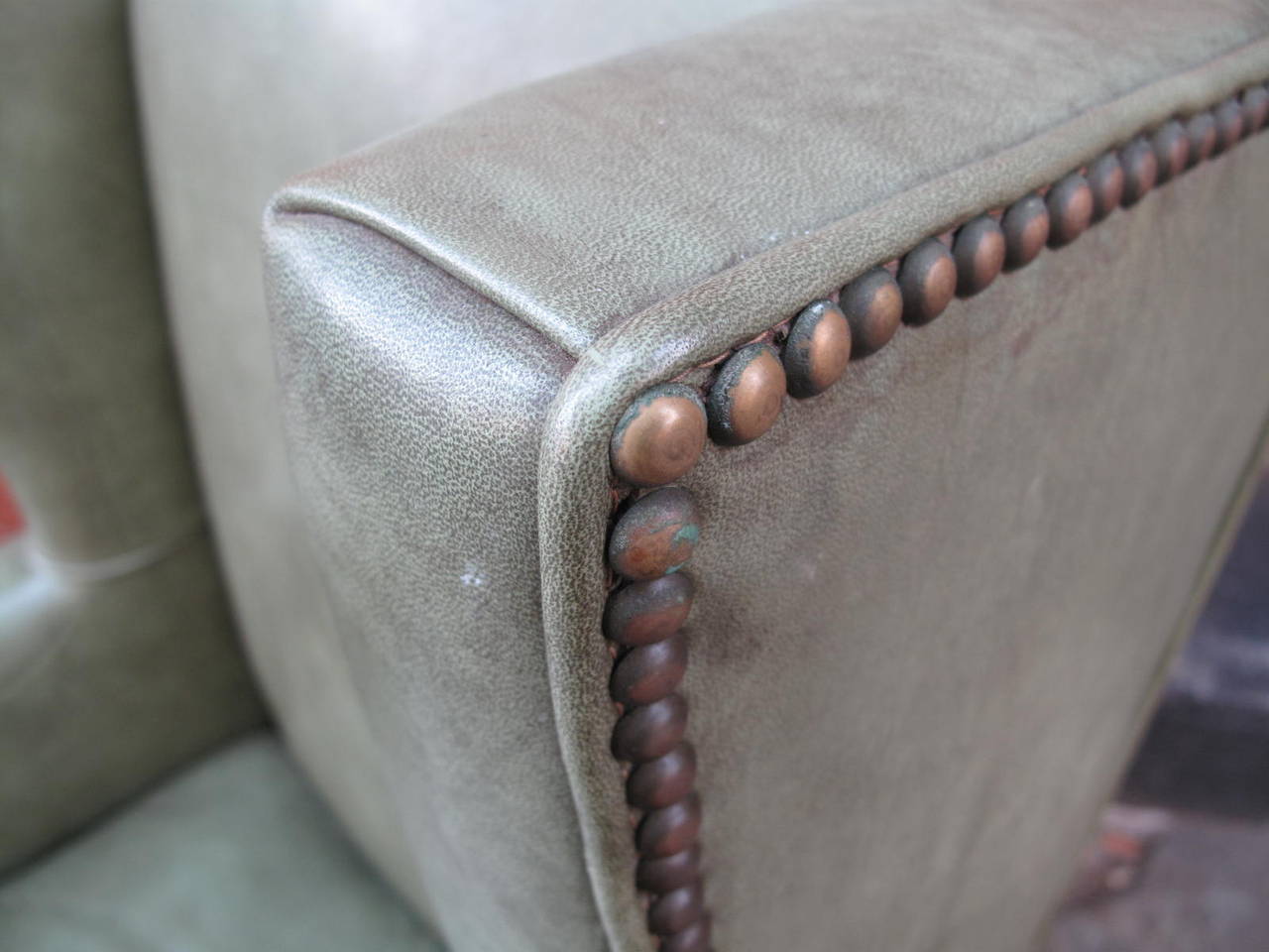 Sage Green Leather Armchair 2