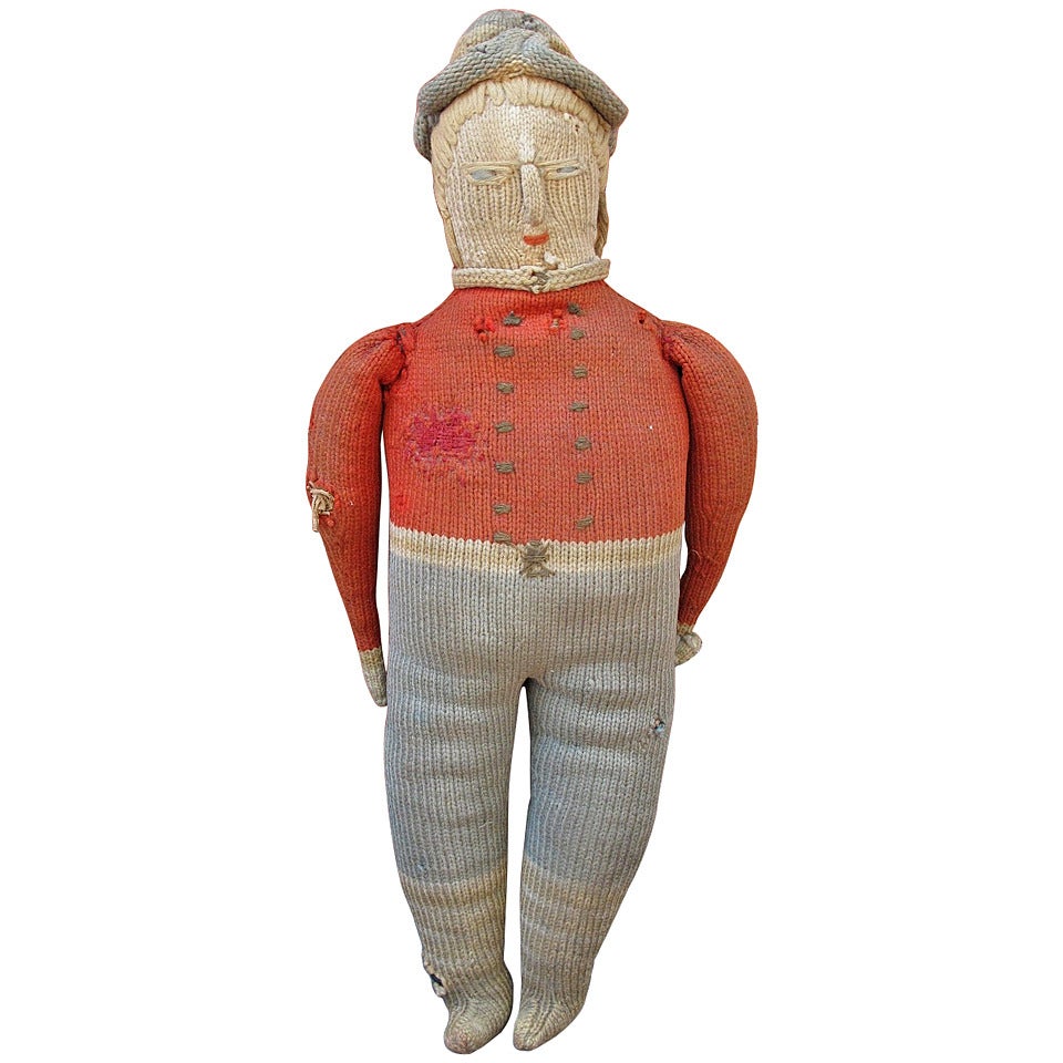 Folk Art Knitted Rag Doll