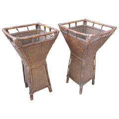 Pair of Early 20th Century Wicker Planters