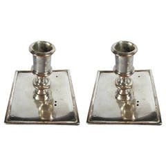 Pair of Spanish Colonial Silver Candlesticks