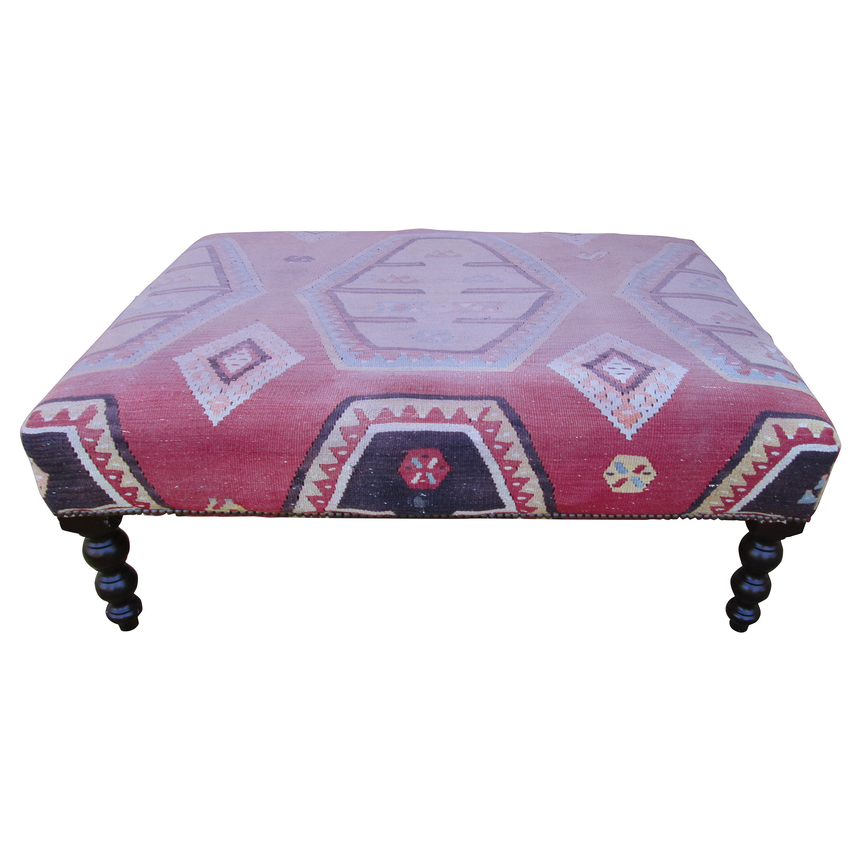 Smith "Signature" Ottoman in Kilim at 1stDibs