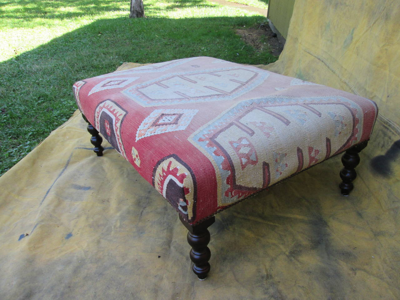 Smith "Signature" Ottoman in Kilim at 1stDibs