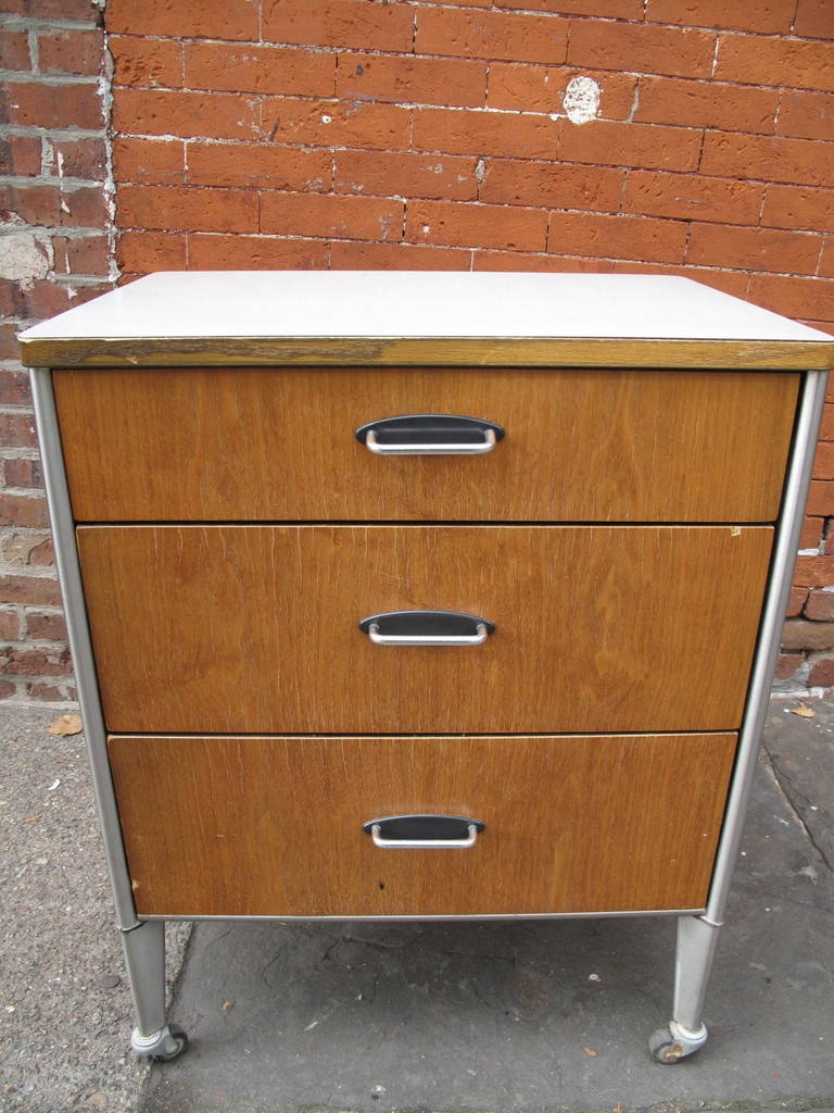 Manufactured in Batesville, Indiana by the Hill-Rom Company. Drawer interiors are lightweight aluminum.