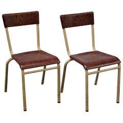 Pair of French Bakelite Bistro Chairs