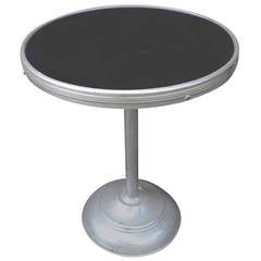 Mirrored Nickel Deco Side Table Mirrored Nickel Deco Side Table