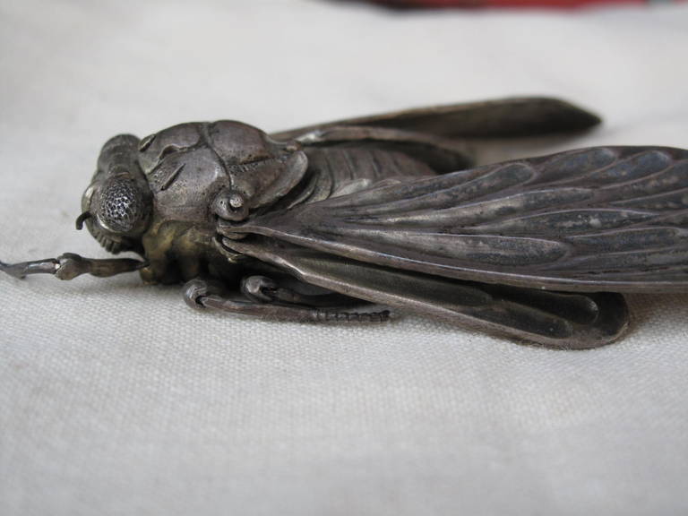 Contemporary Sterling Articulating Cicada by Oleg Konstantinov