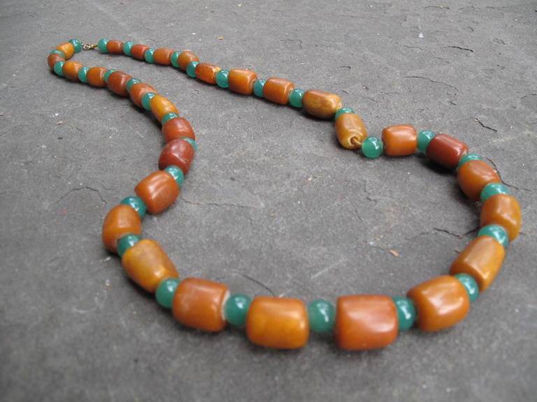 North African Amber Necklace In Good Condition In Brooklyn, NY