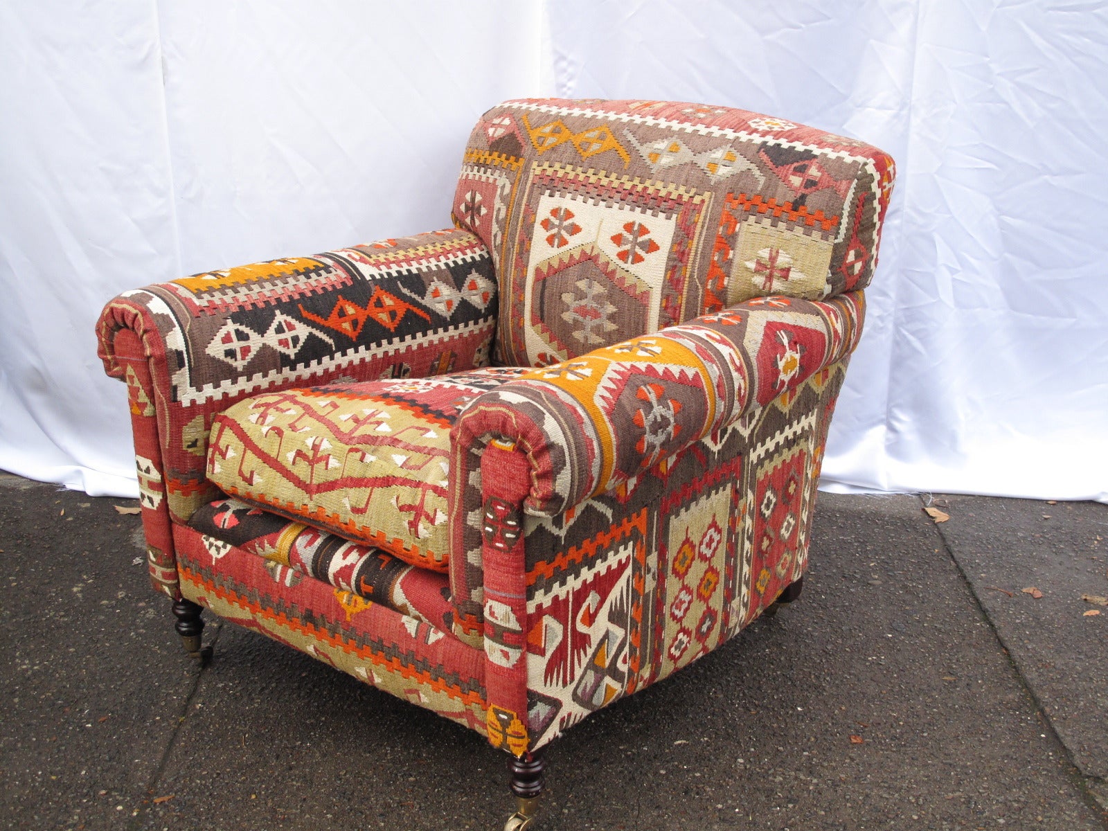 Smith Kilim Upholstered Armchair at 1stDibs
