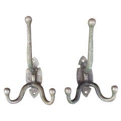 Antique Pair of Wall Mount Coat Hooks