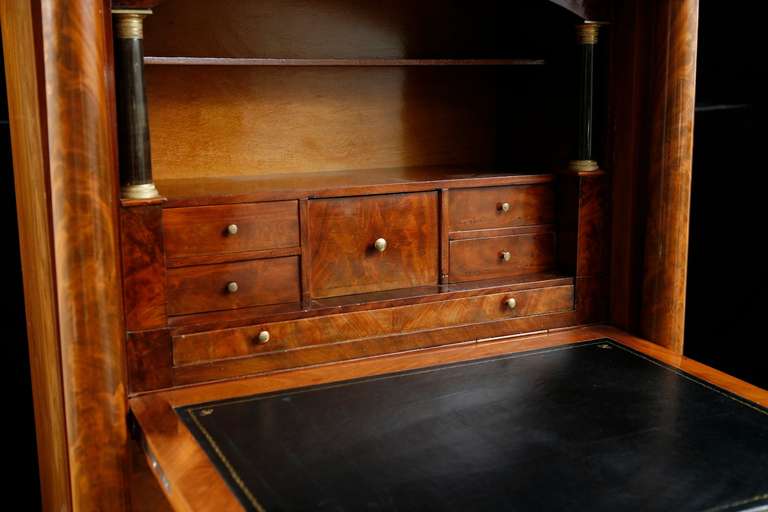 Period French Empire Fall-Front Secretary with Fire-Gilded Mounts, circa 1810 In Good Condition In Miami, FL