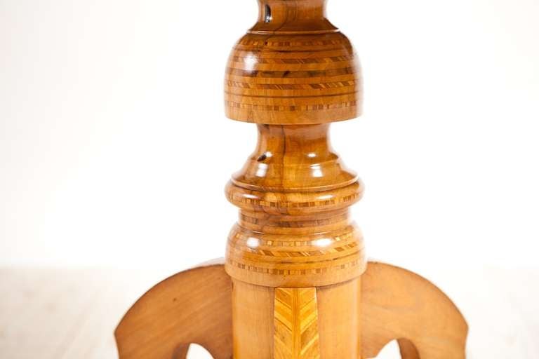 Octagonal Northern Italian Marquetry Table in Walnut depicting Saint George and the Dragon circa 1885 3