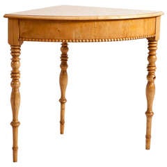 Swedish Karl Johan Corner Table in Birch, circa 1825 4